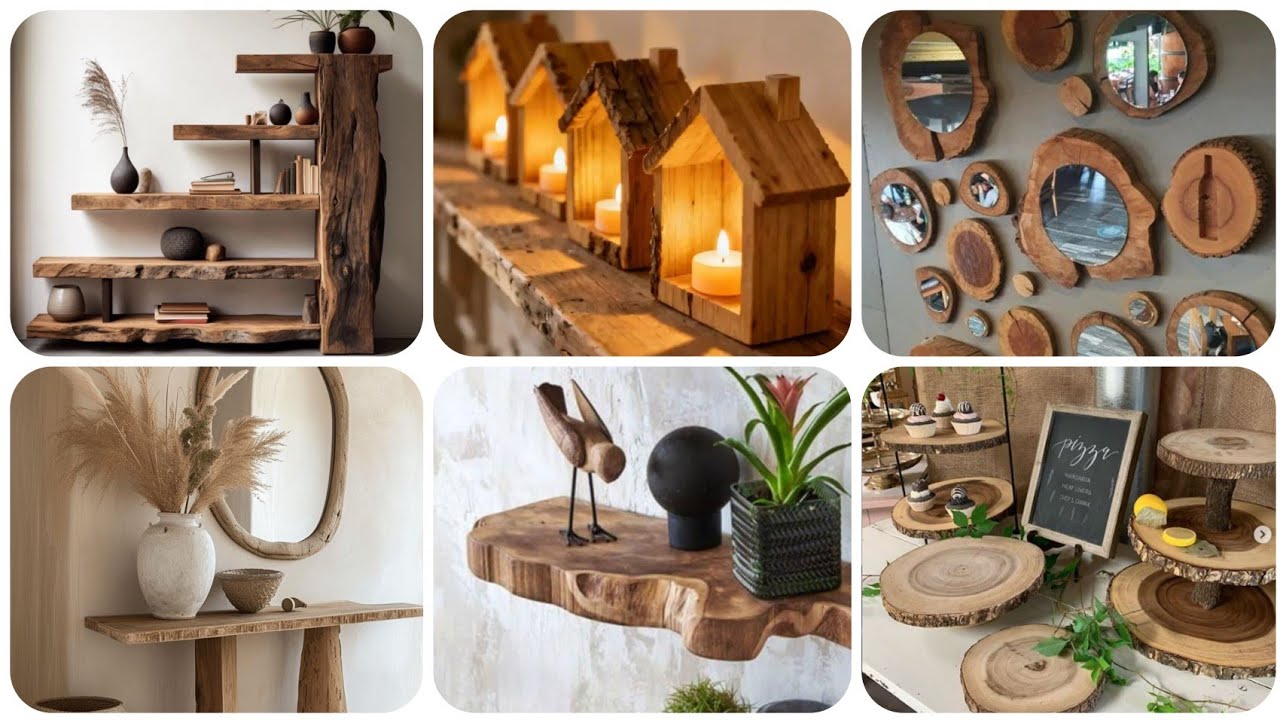 Elegant decoration idea from raw wood 🪵|Natural look create by wood|DIY wood decorations idea 