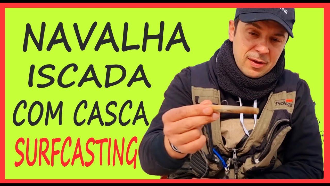 Iscada de Lingueirão com Casca, montagem com 3 anzóis- surfcasting