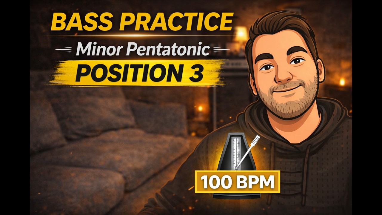 Bass Practice – Minor Pentatonic Position 3 (100 BPM)