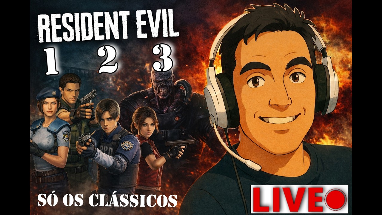 🔴 LIVE | Resident Evil 1, 2 e 3 – Os Clássicos do Survival Horror