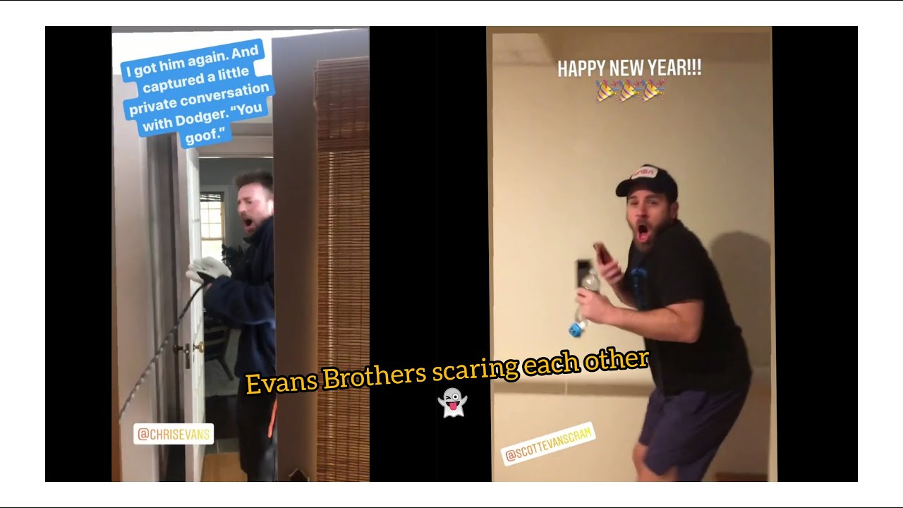 Chris and Scott Evans Scaring each other for 1 and a half minute straight - IG