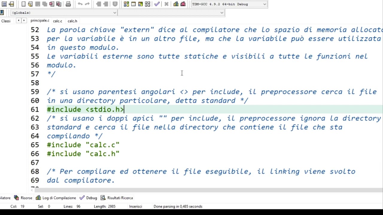 Linguaggio C - La programmazione modulare
