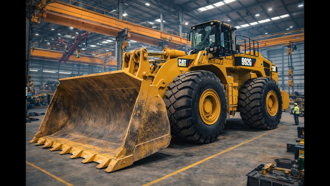 Inside CAT 992G Factory – How Massive Wheel Loaders Are Manufactured (Full Process)