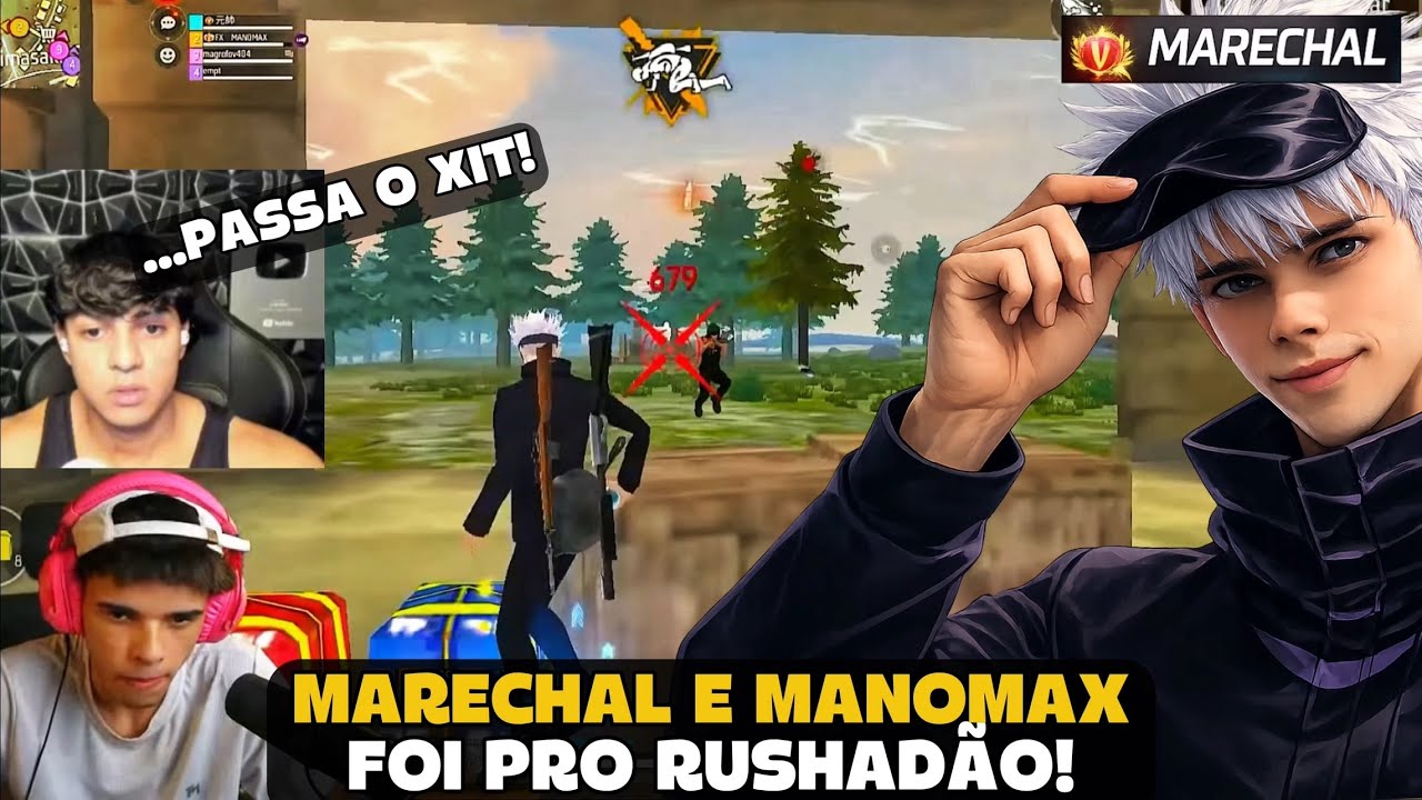 MARECHAL FOI PRO RUSHADÃO COM MANOMAX E LIMPOU O MAPA NA RANK! FREE FIRE - MARECHAL HIGHLIGHTS