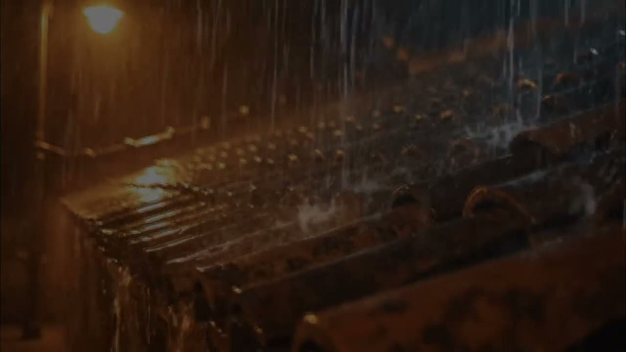 Relieve Stress and Sleep Soundly with the Sound of Rain and Thunder on a Thick Tiled Roof
