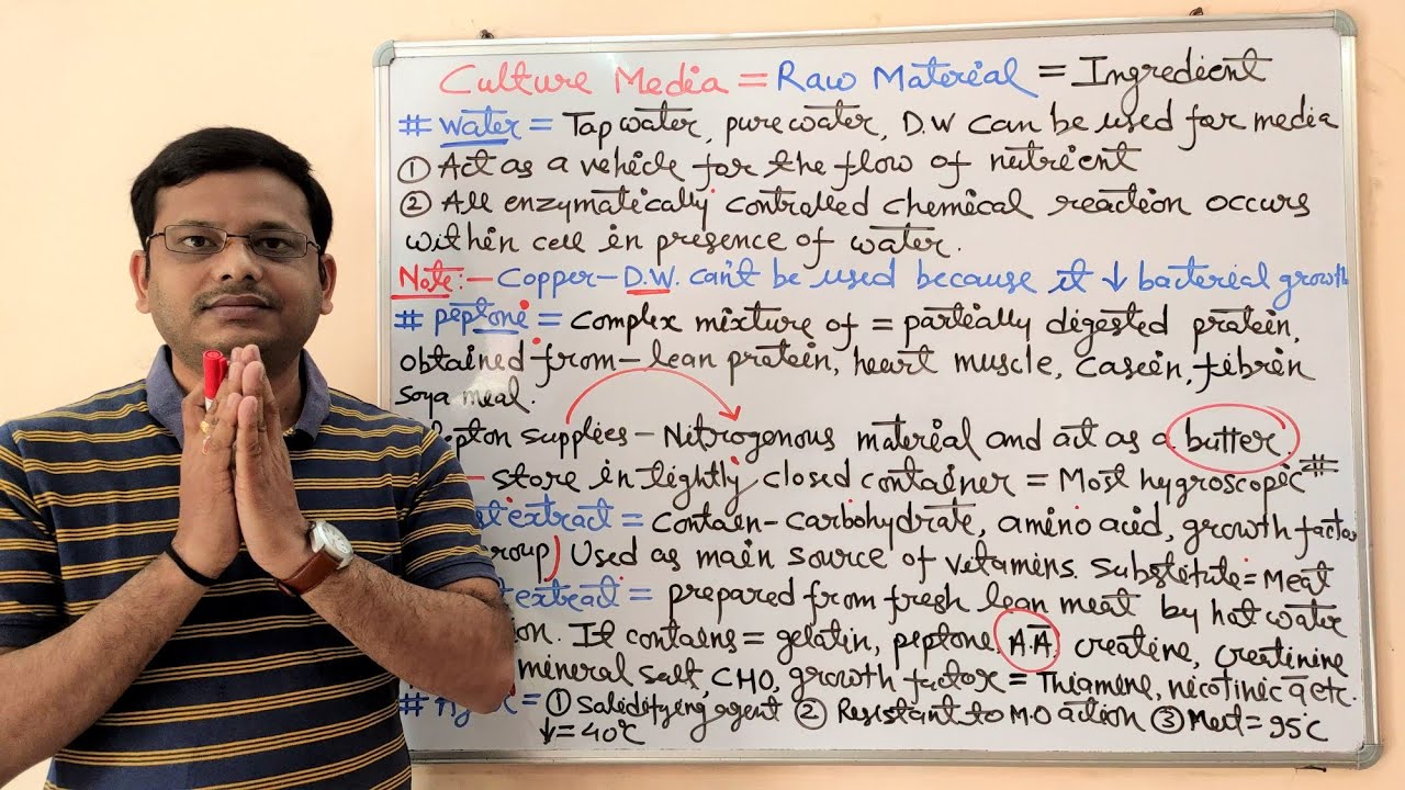 Microbiology 16 = Raw Materials Required for Culture Media | Bacterial Growth Media | Microbiology
