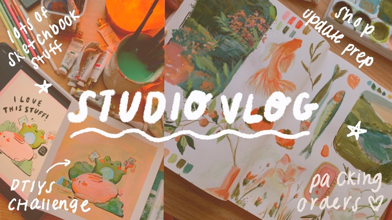 Artist Studio Vlog ❀ Lots of Painting, Packing Orders, Shop Update Prep !!