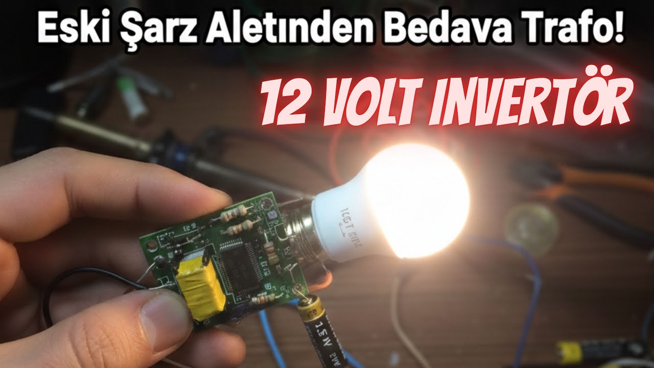 Çok basit invertör devresi YAPIMI (12 volt ile 220 voltluk ampul çalıştırıyoruz)