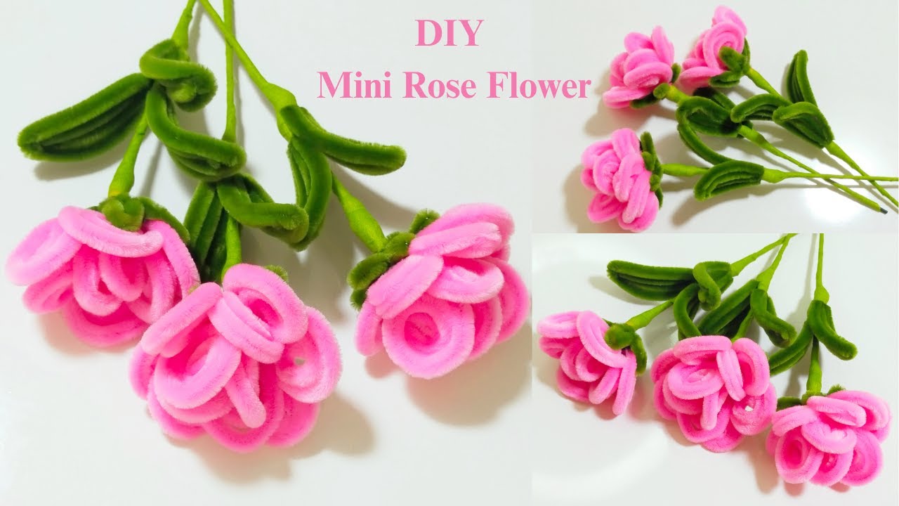 DIY Mini Rose Flower| how to make mini Rose Flower with pipe cleaner | Easy way for tutorial flowers