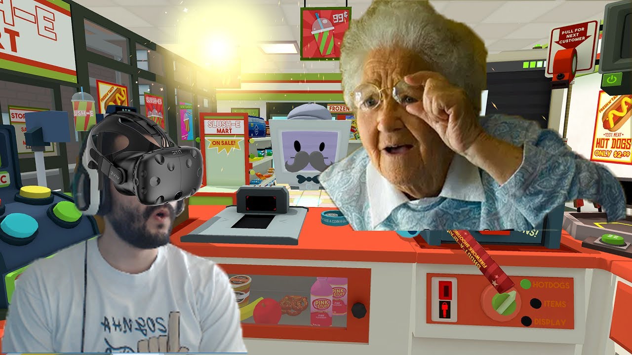АЗ СЪМ КАСИЕР И КРАДА ПАРИТЕ НА БАБКИТЕ xD Job Simulator VR