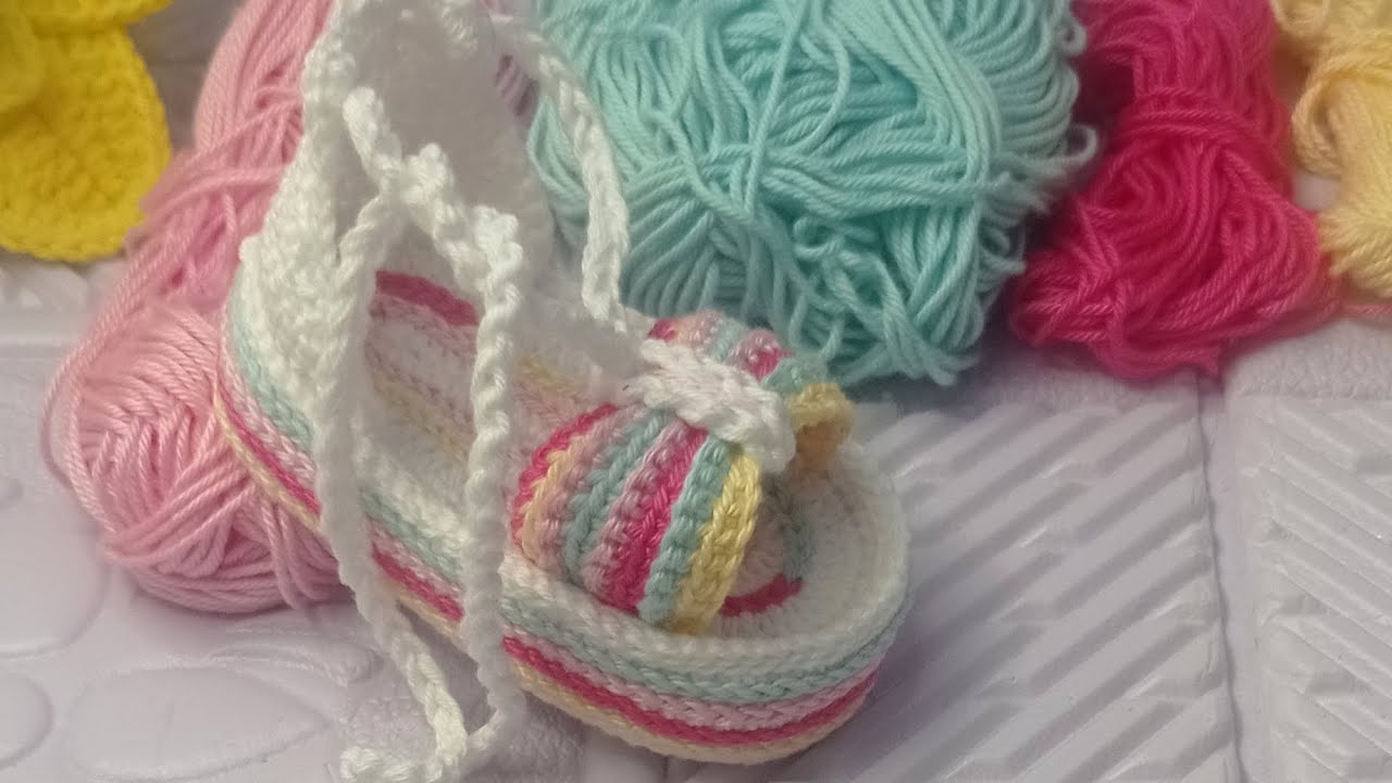 🌈 Paso a Paso:Sandalias Plataformas Tejidas en Crochet para Bebés 💖