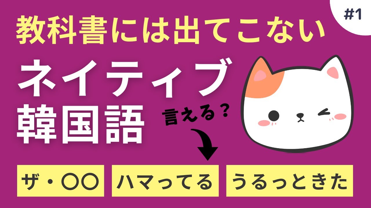 教科書には出てこないネイティブ韓国語 #1