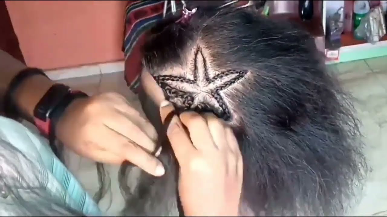 How To Braid Star Design In Hair