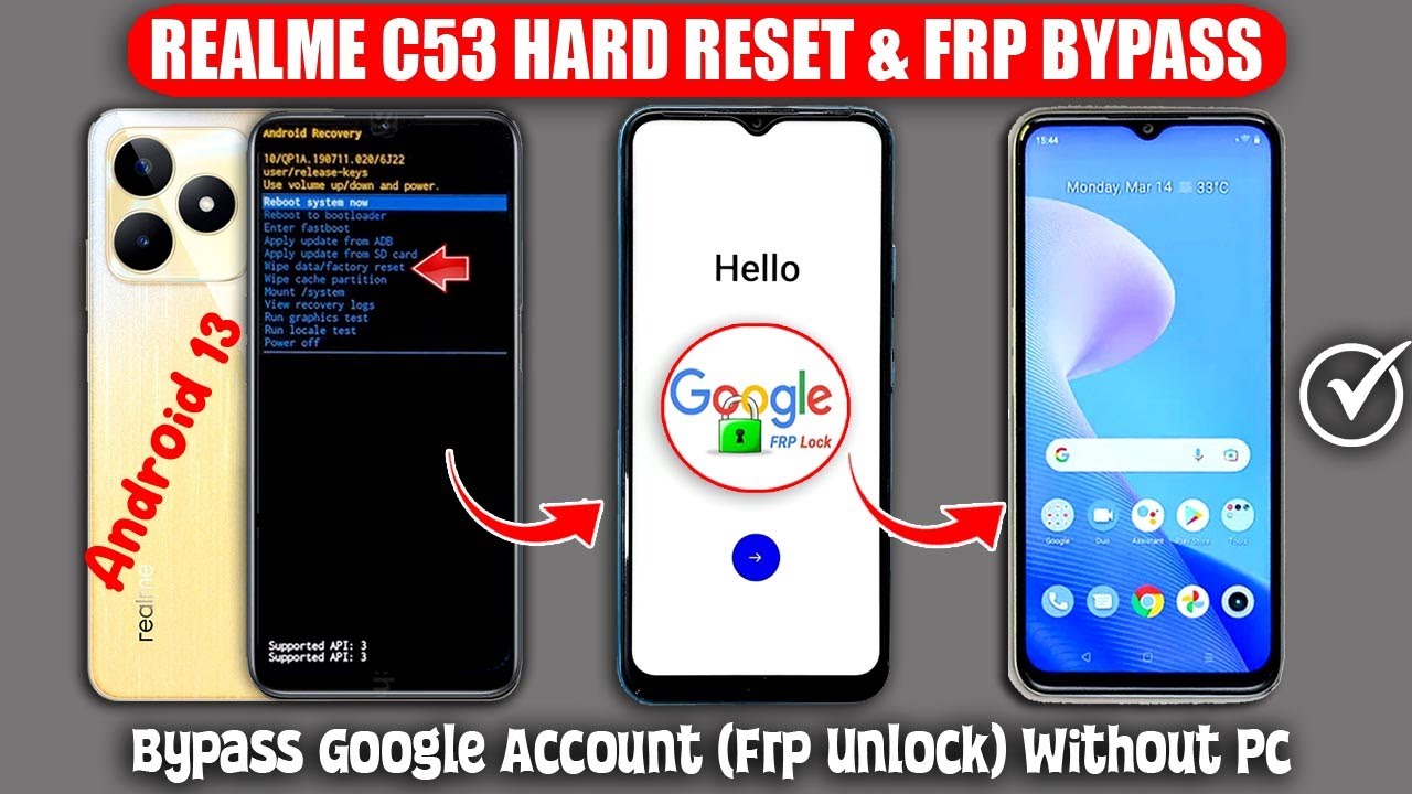 Realme C53 Hard Reset - Bypass Google Account (Frp Unlock) Android 14 ✅ Remove Frp Fixed Without Pc