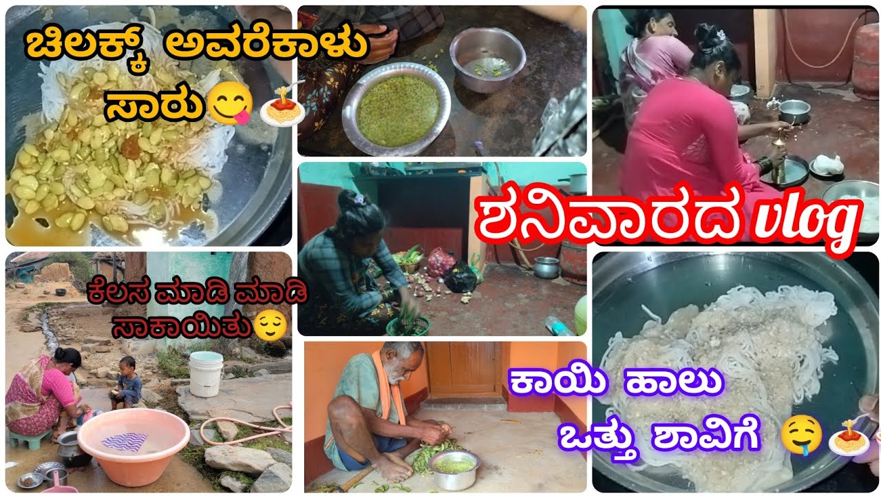 ಚೀಲಕ್ಕ್ ಅವರೇ ಕಾಳು ಸಾರು 🍲🤤/ಕಾಯಿ ಹಾಲು ಒತ್ತು ಶಾವಿಗೆ 🍝😋/ಶನಿವಾರದ vlog 
