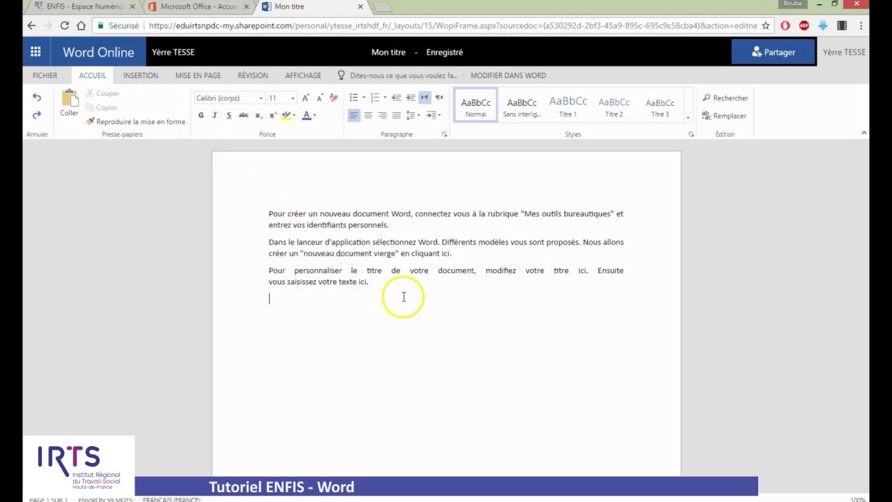 Tuto WORD ENFIS