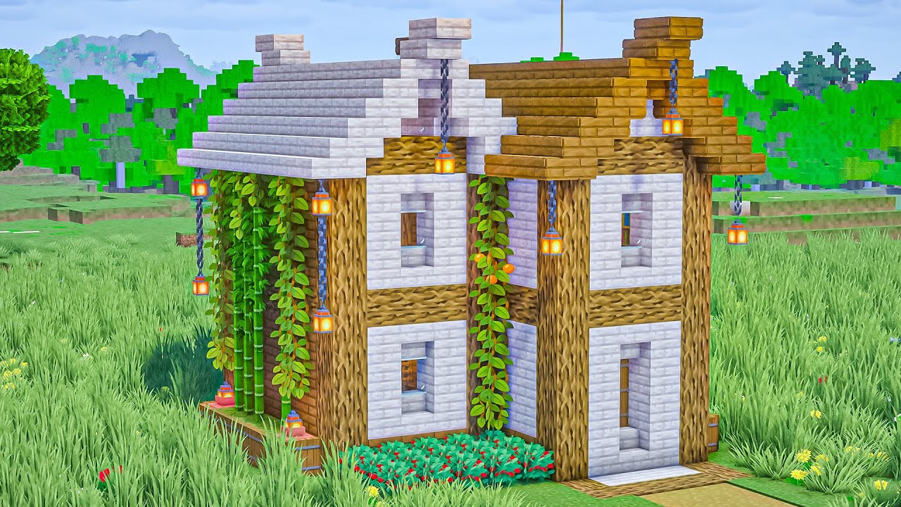 Minecraft: How to Build a Wooden House | Easy Survival House Tutorial #6 - Interior in Description!