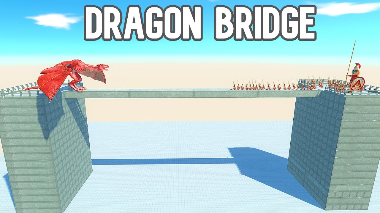 DRAGON BRIDGE attacking VS ALL UNITS - animal revolt battle simulator wyvern