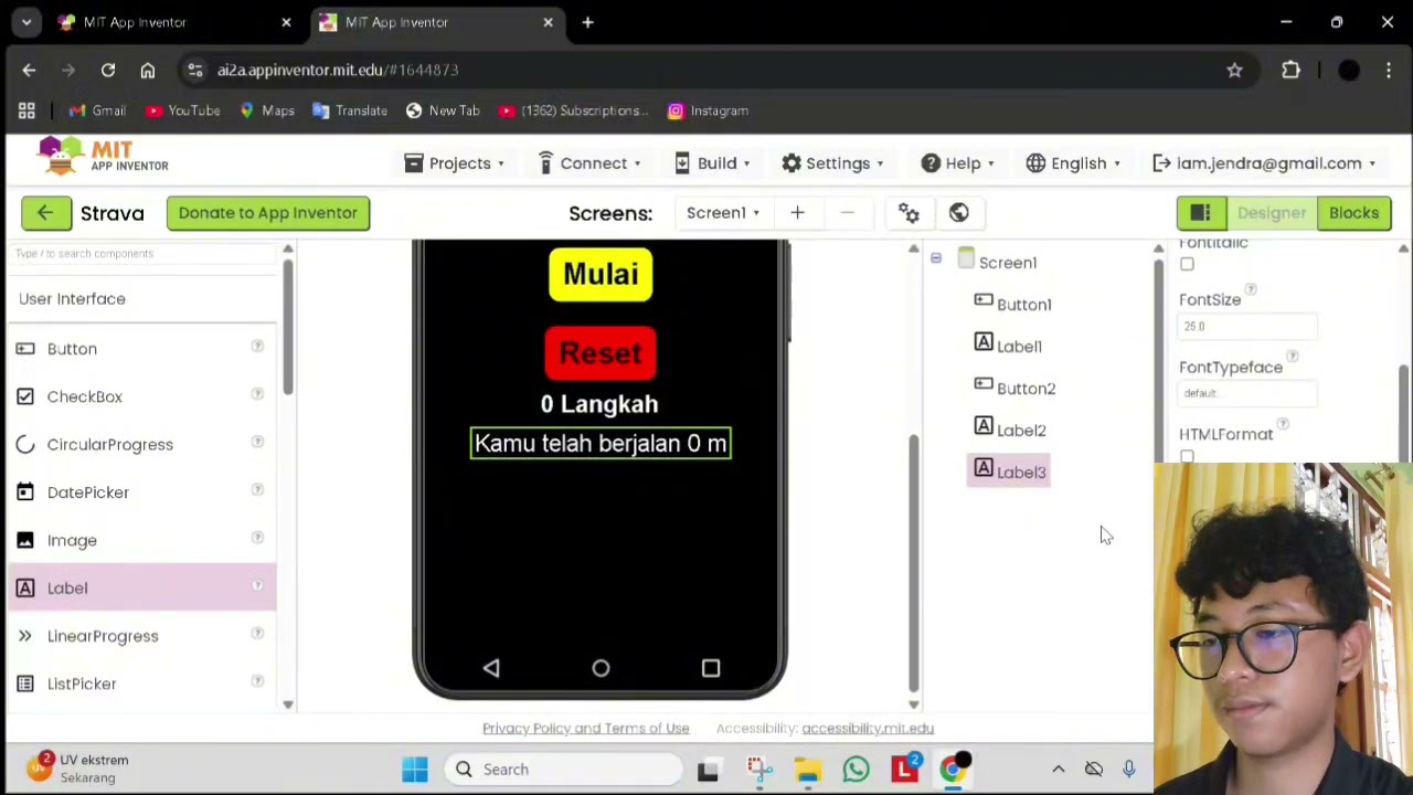 Tutorial Membuat Coding Hitung Langkah Menggunakan Mit App Inventor | Tugas Informatika