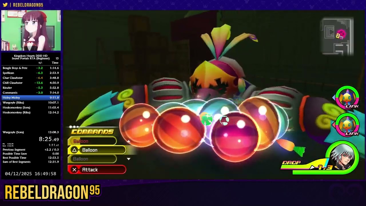 Kingdom Hearts Dream Drop Distance HD Secret Portals RTA (Beginner) PB - 12:58