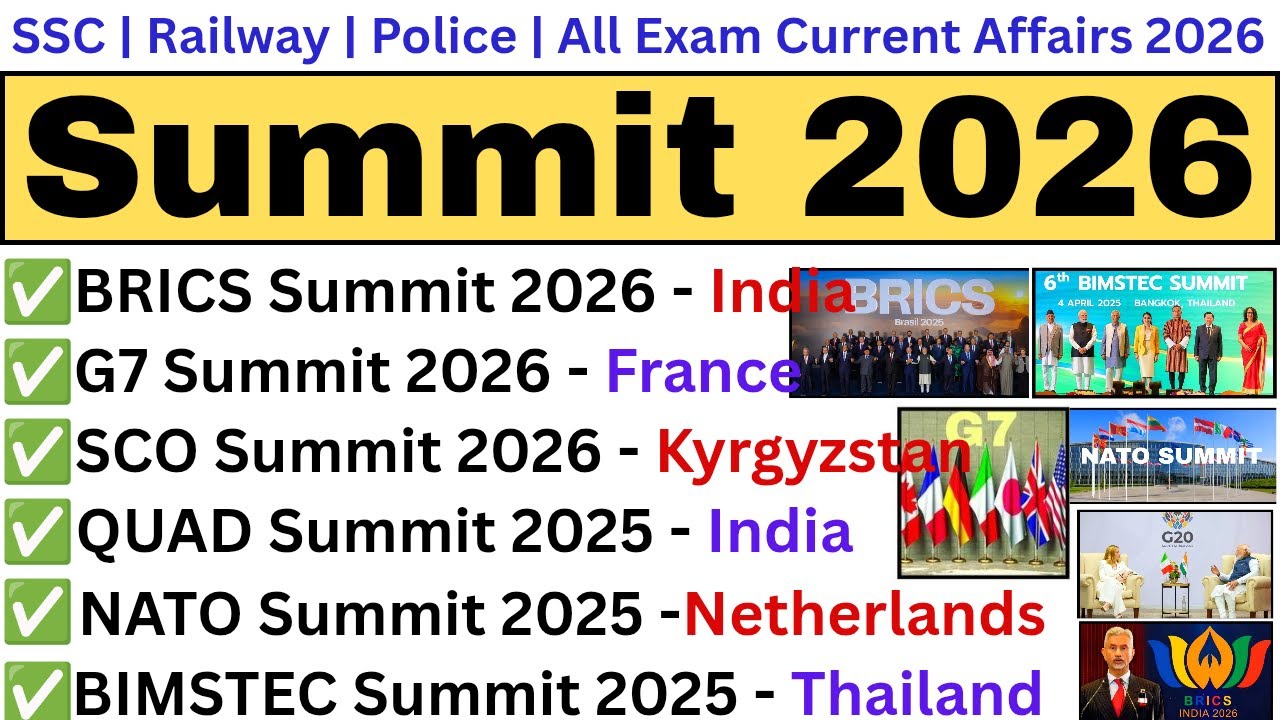 Summit 2026 | Summit Current Affairs 2026 | Shikhar Sammelan Current Affairs | Current Affairs 2026