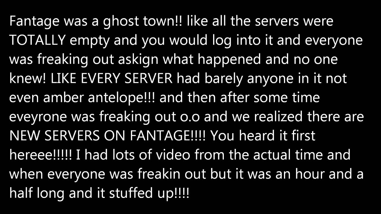 BREAKING FANTAGE NEWS NEW SERVERS!!!!!
