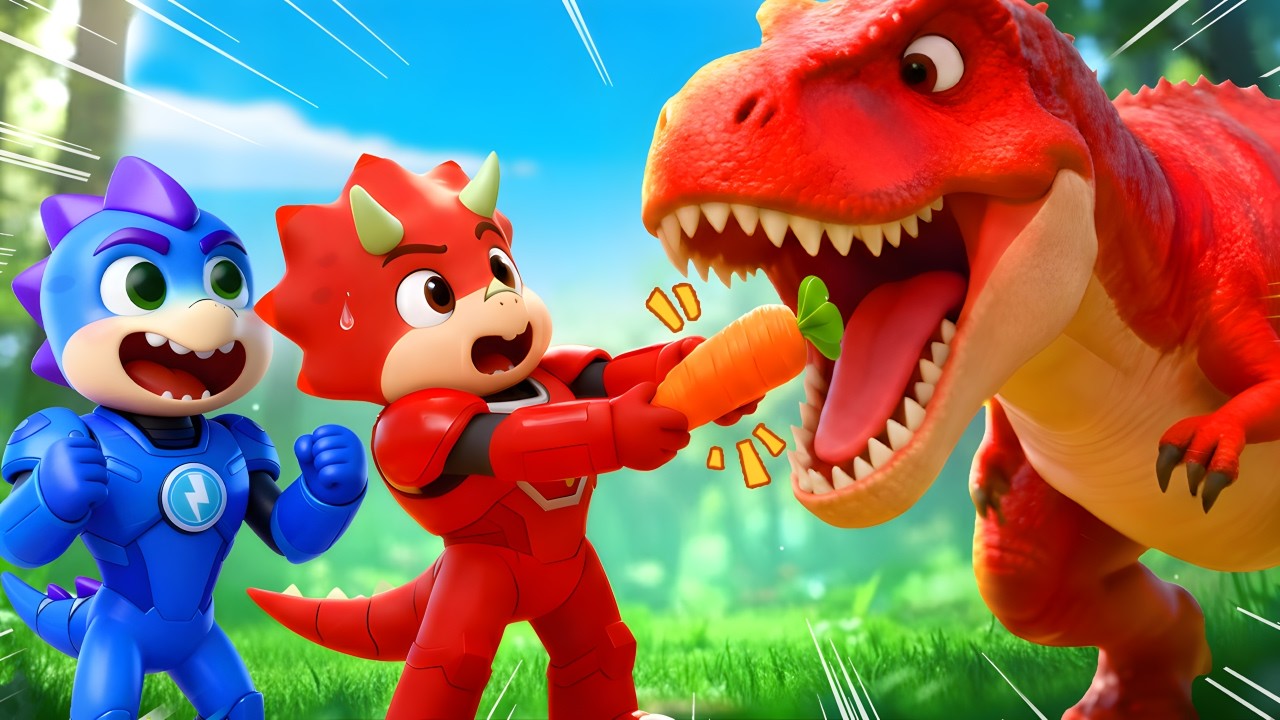 PYRO is Afraid of T-Rex DINOSAUR! Can BOLT Help Him? | Dino Action Animation | DinoCrew