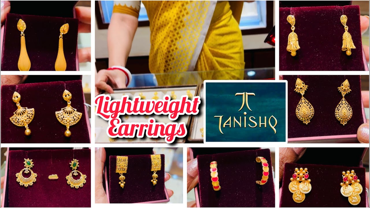 #2025 Lightweight Starts💥 Tanishq 22Kt Gold Earrings Designs with price| studs Gold Earrings Tanishq