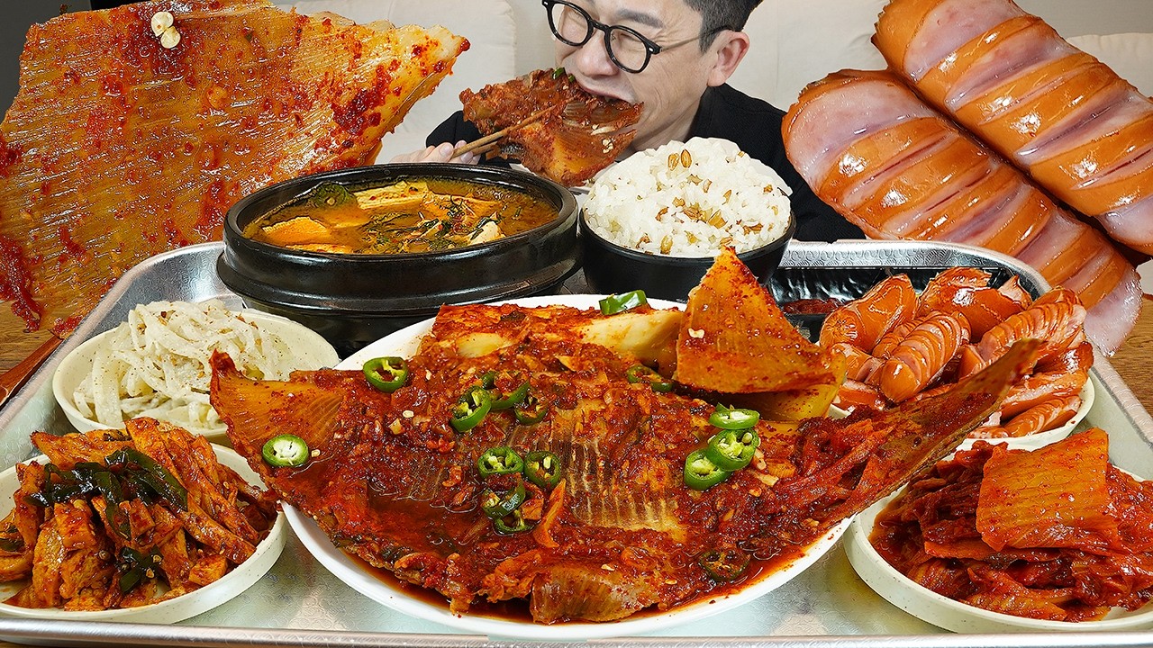 밥도둑🍚 밑반찬들과 메인은 🪽가오리조림 요리 먹방 Steamed stingray MUKBANG
