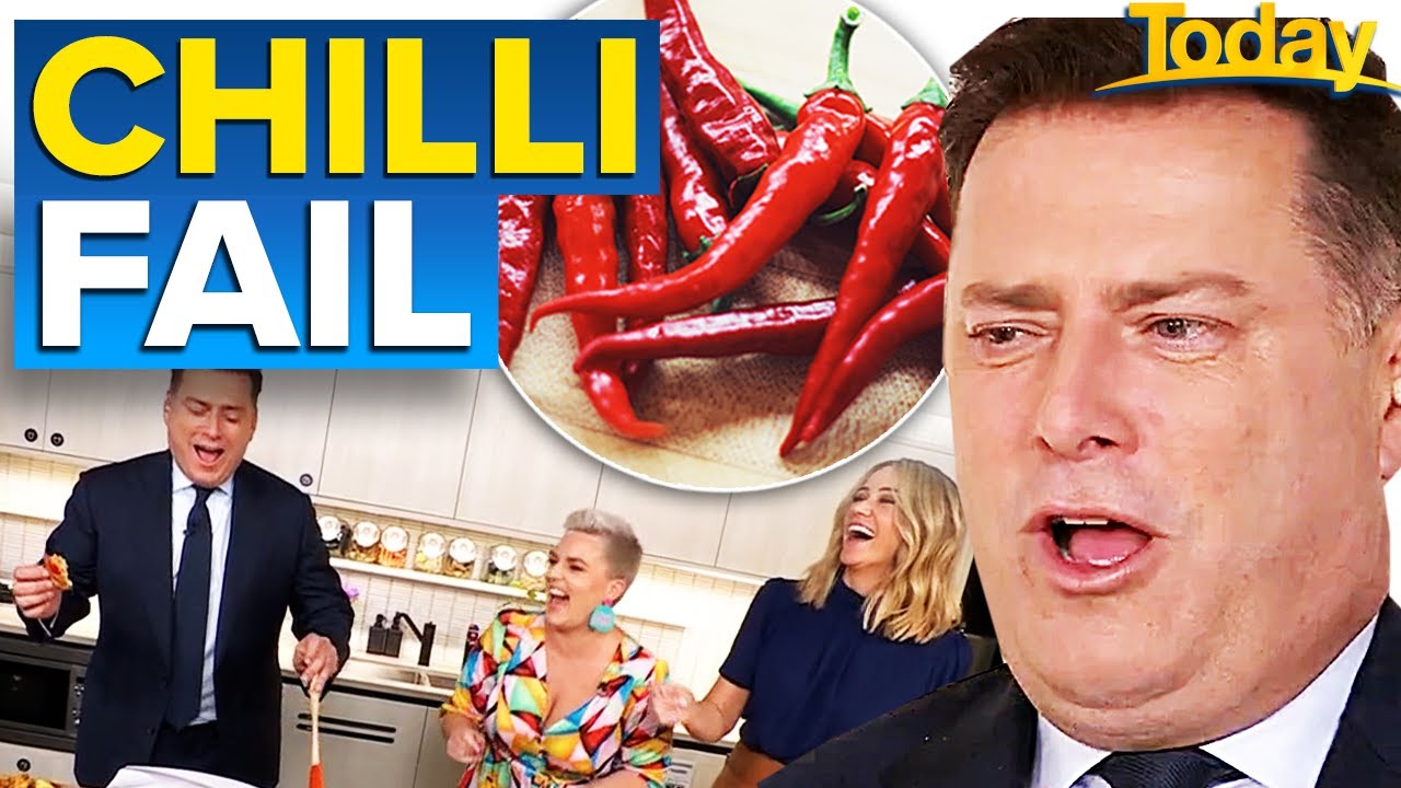Host accidentally eats raw chilli | Today Show Australia