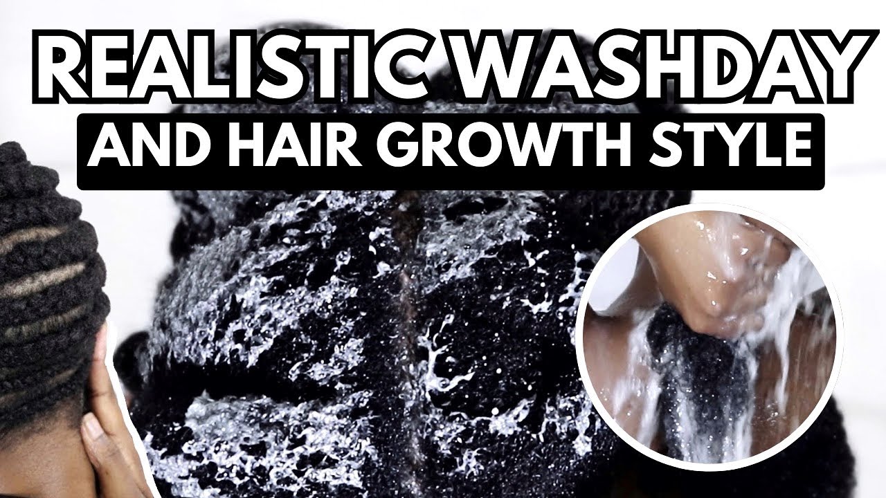 Realistic Washday and Hair Growth Protective Hairstyle | Natural Hair |  South African YouTuber