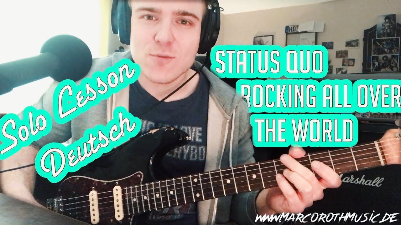 Status Quo - Rocking' All Over The World | Guitar Solo Lesson | Deutsch | Marco Roth Music