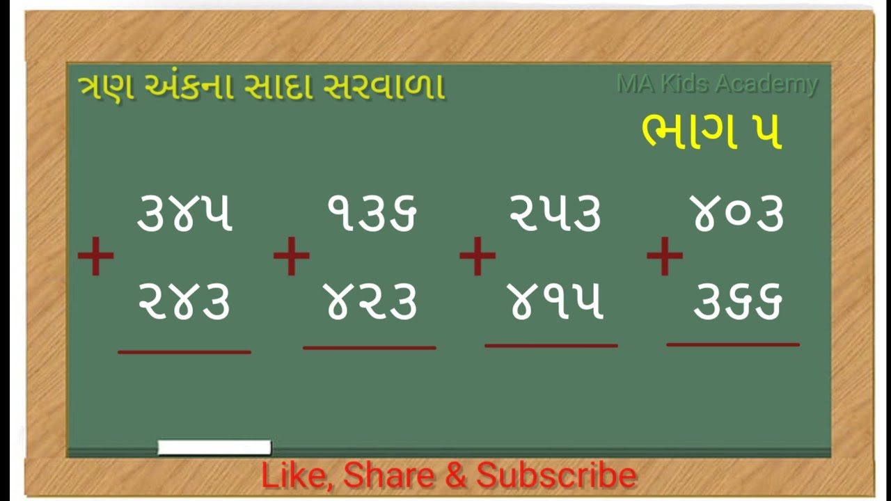 Saravala | Tran ank na sada saravala | STD 3 | part 5 | ત્રણ અંકના સાદા સરવાળા | સરવાળાના દાખલા
