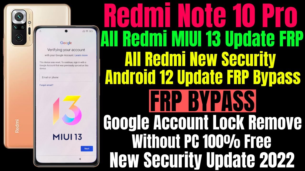 Redmi Note 10 Pro Frp Bypass New Security MIUI 13 Update || All Redmi Android 12 Frp Bypass Solution