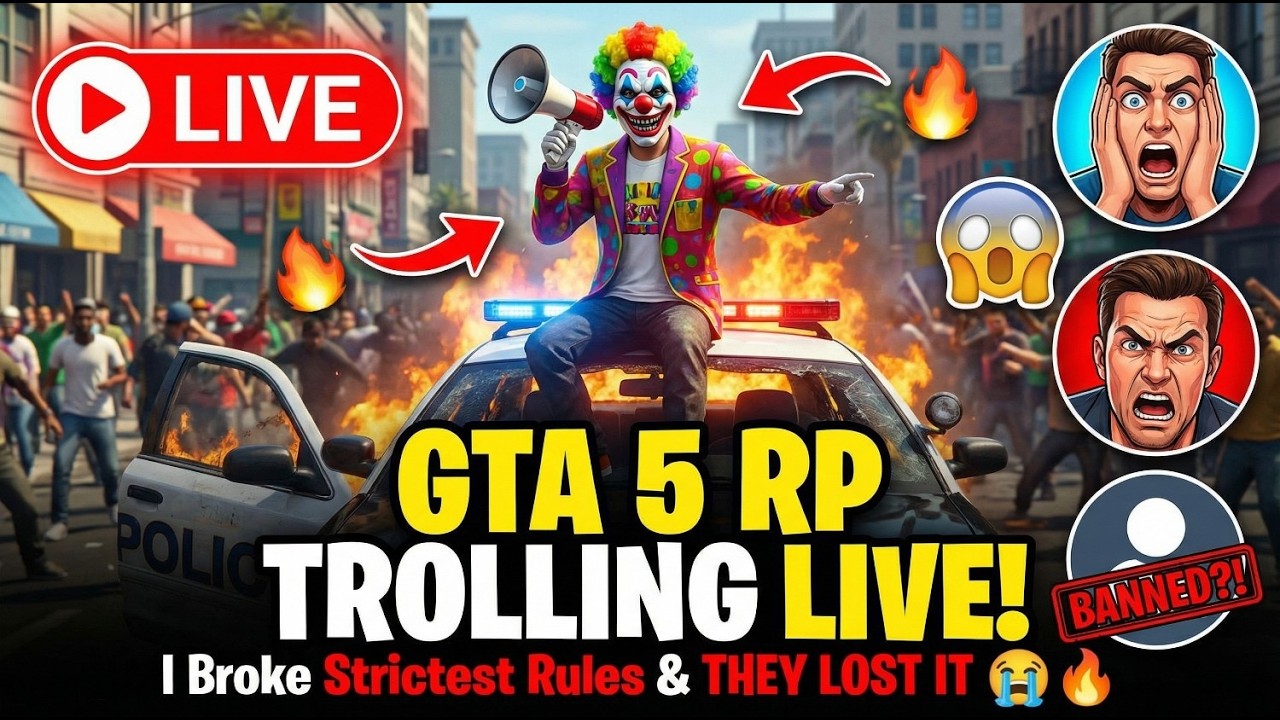 GTA 5 RP Trolling LIVE – I Broke the Strictest Server Rules & They LOST IT 😭🔥