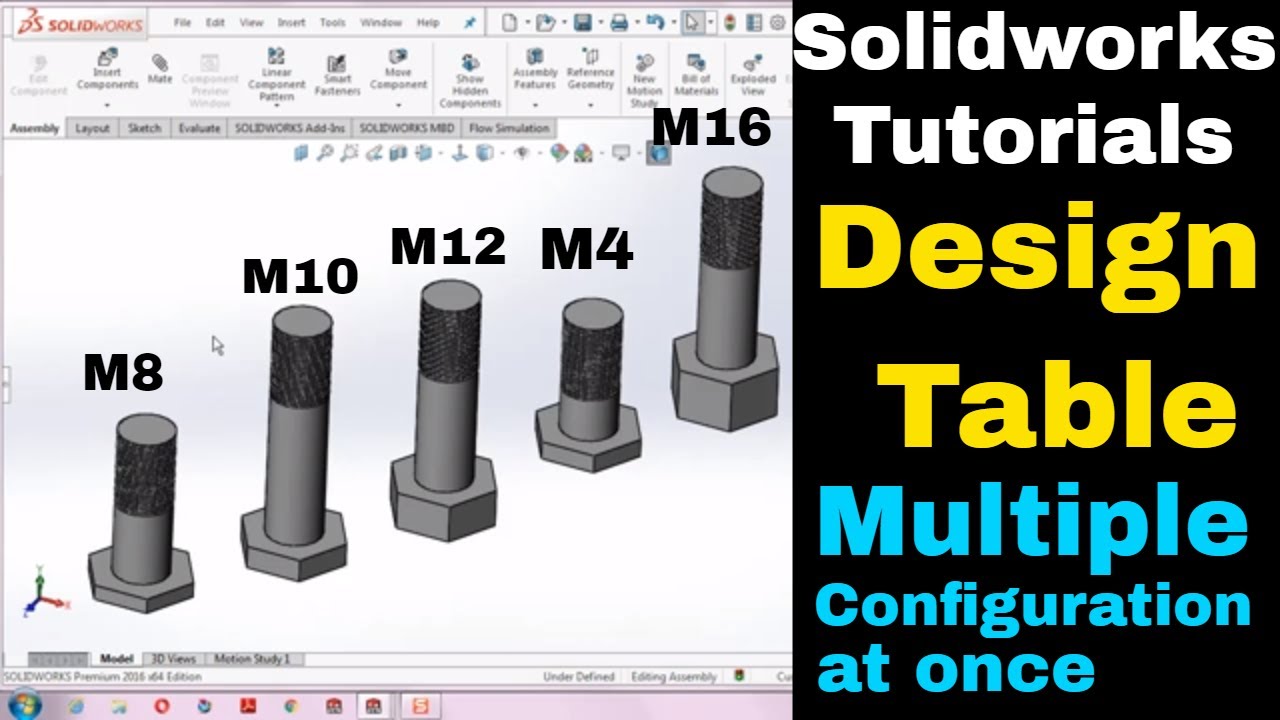 Design Tables in SolidWorks | Multiple Configurations in Solidworks