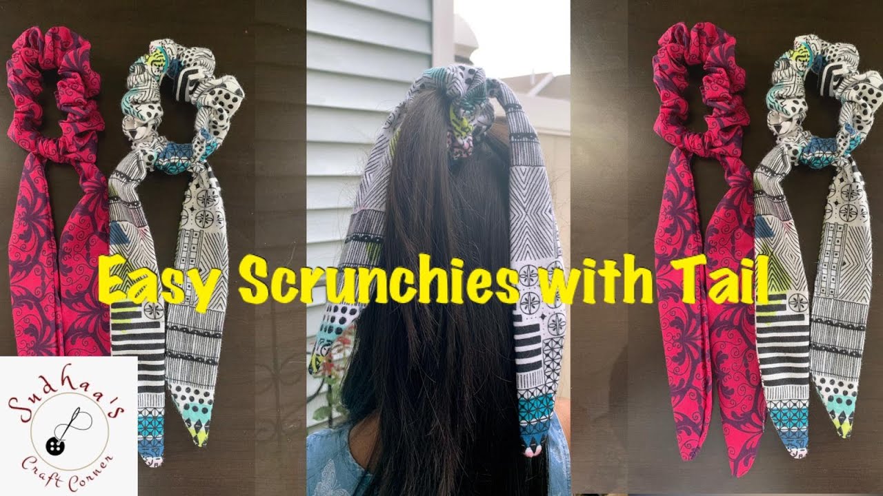 How to make an Easy Scrunchie with tail - DIY Scrunchie tutorial