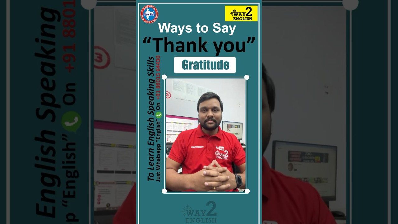 Ways to say Thank You | Gratitude | Way 2 English Hindi