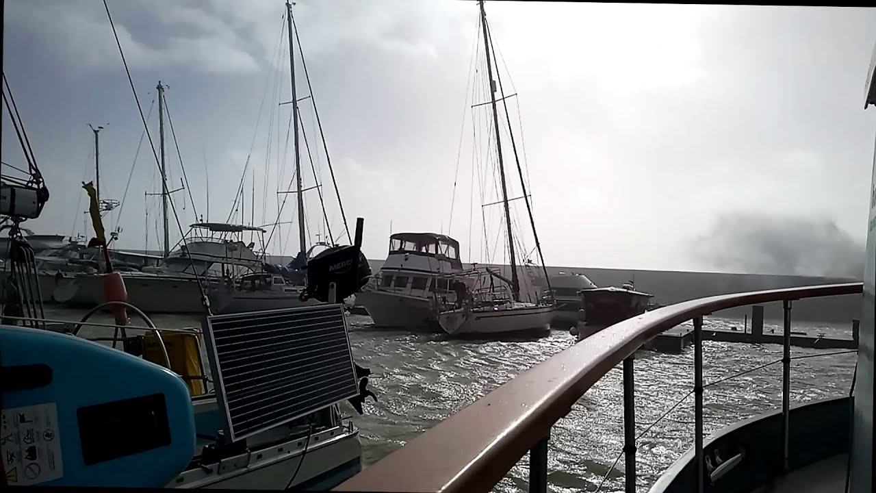 Storm on a Boat - Storm Eunice Brighton Marina UK 2022