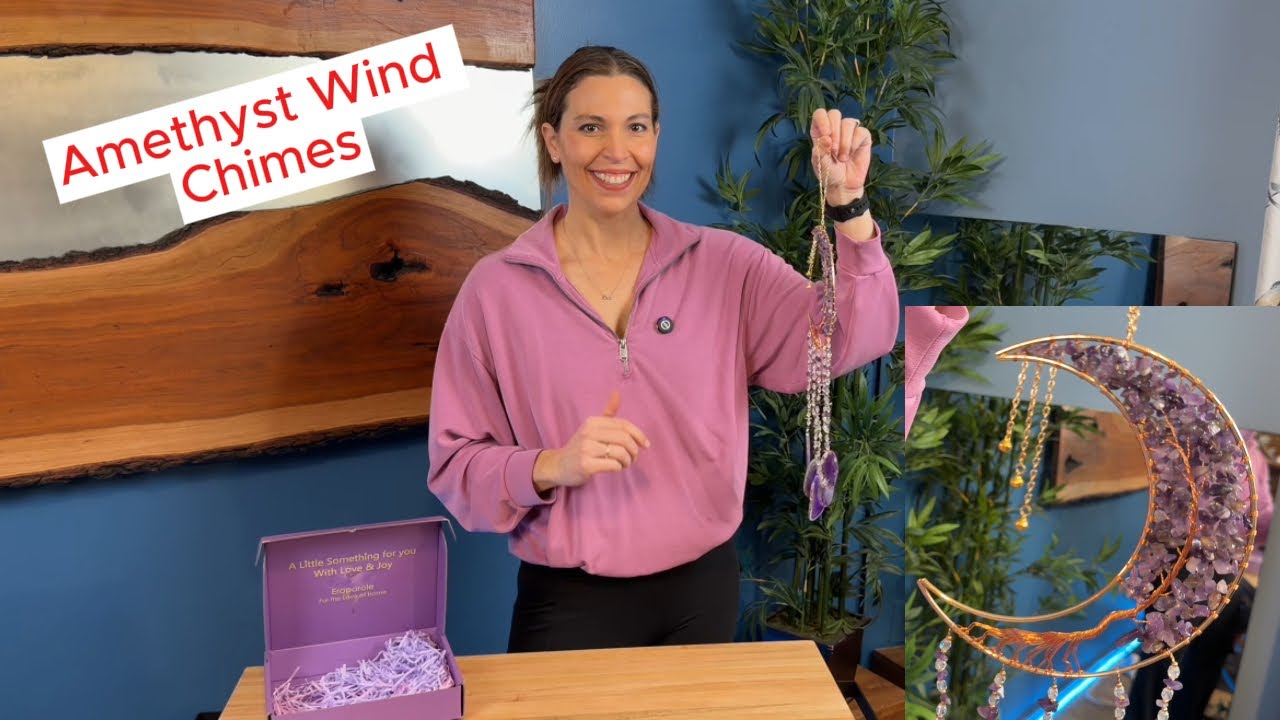 Inspirational Amethyst Wind Chimes Purple Gift for Women