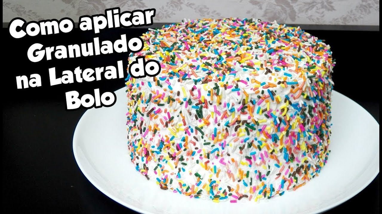 COMO COLOCAR GRANULADO NA LATERAL DO BOLO SUPER F&Aacute;CIL - Bru na Cozinha