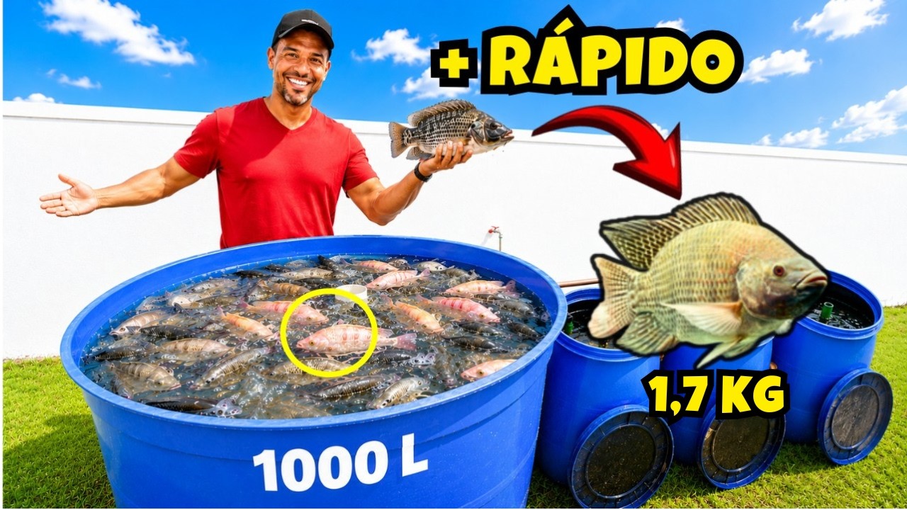 COMO CRIAR TILÁPIAS GIGANTES EM CASA 1Kg+ COM 4 TRUQUES SECRETOS! 🐟