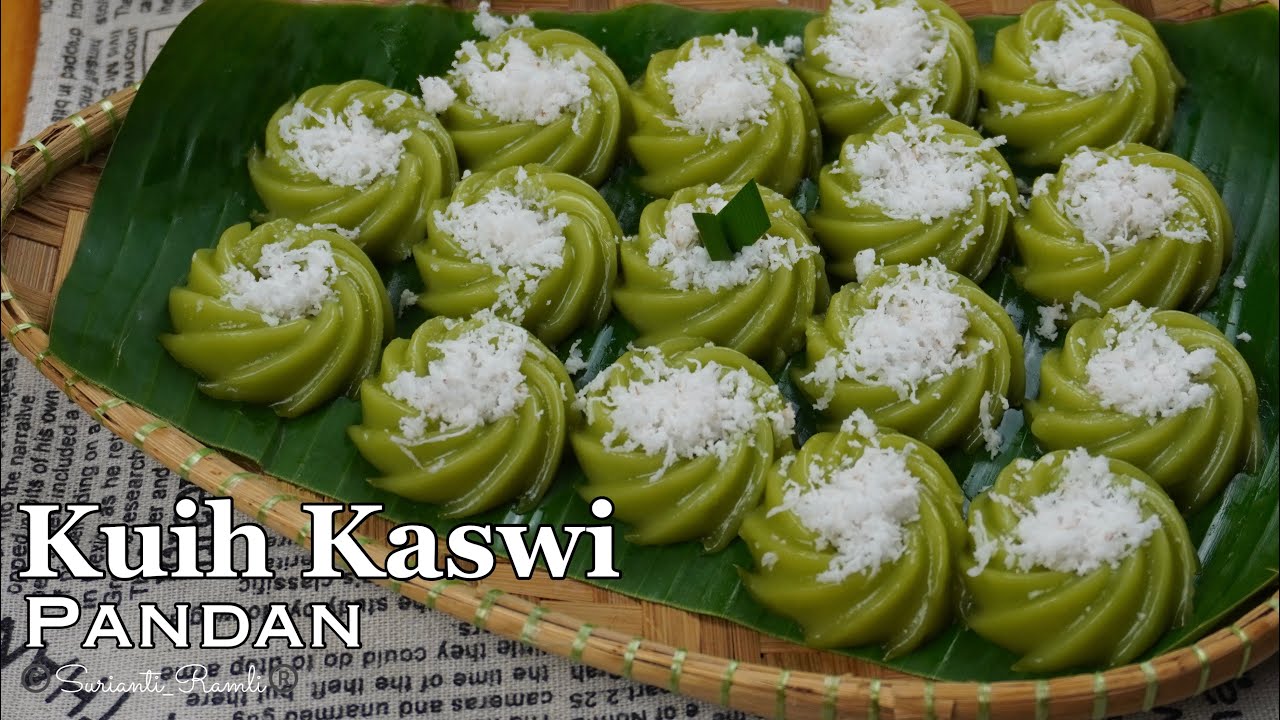 Kuih Kaswi Pandan yang kenyal tapi lembut, harum dan sedap (resipi mudah) | tanpa santan dan telur