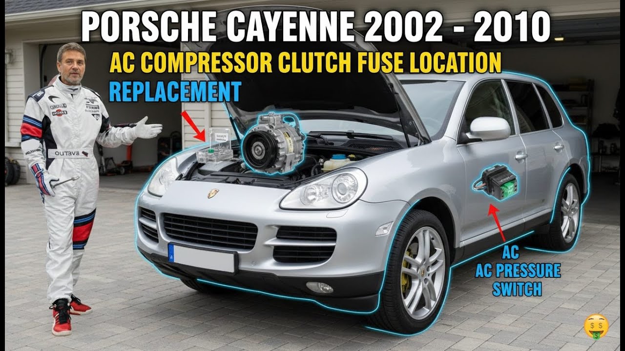 Кондиционер в Porsche Cayenne не работает? Схема расположения предохранителей и датчиков давления...