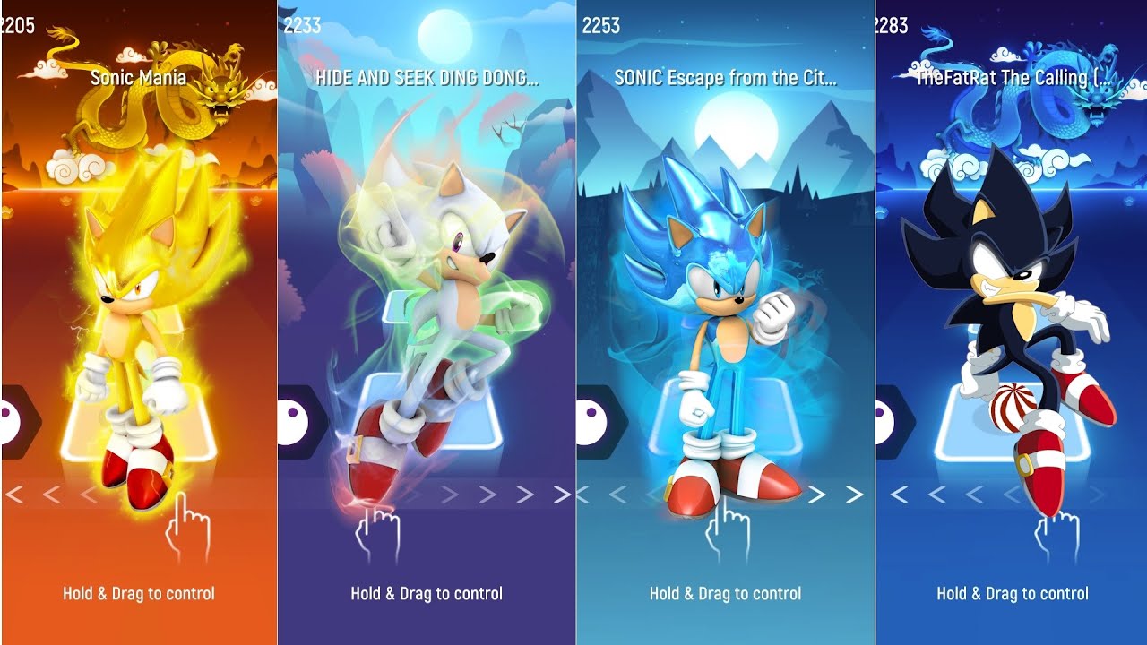 Super Sonic - Hyper Sonic - Blue Super Sonic - Dark Sonic - Tiles Hop Edm
