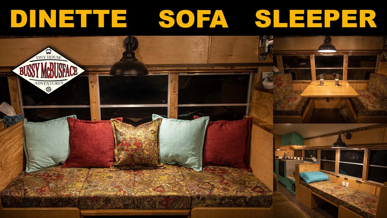 Making Boxed Cushions for the Dinette-Sofa-Sleeper in our Skoolie!