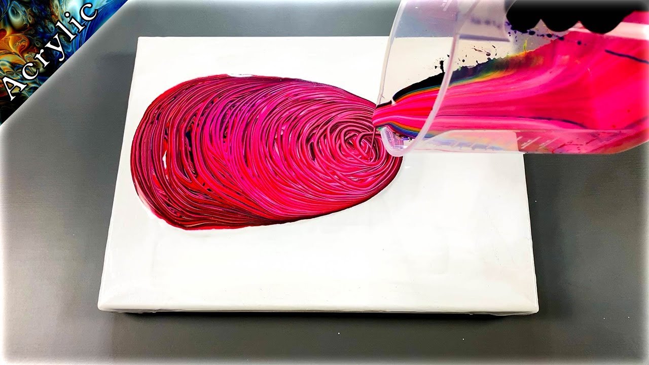 Amazing Colors popping into existence -  Acrylic Pouring Cell formation