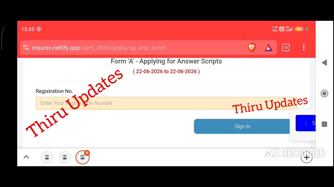 MS University April 2026 UG Result Website Problem!! 
