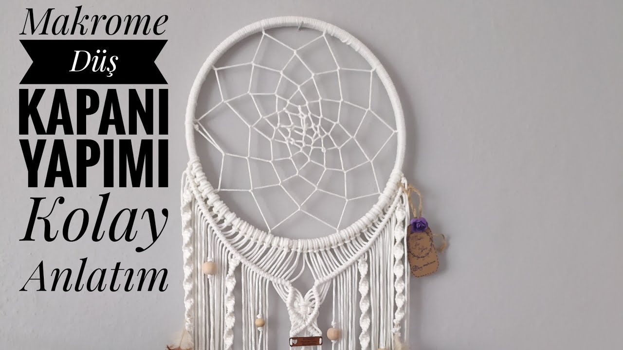 Makrome Düş Kapanı - Rüya Kapanı / kendin yap / --DIY Macrame dream Catcher--