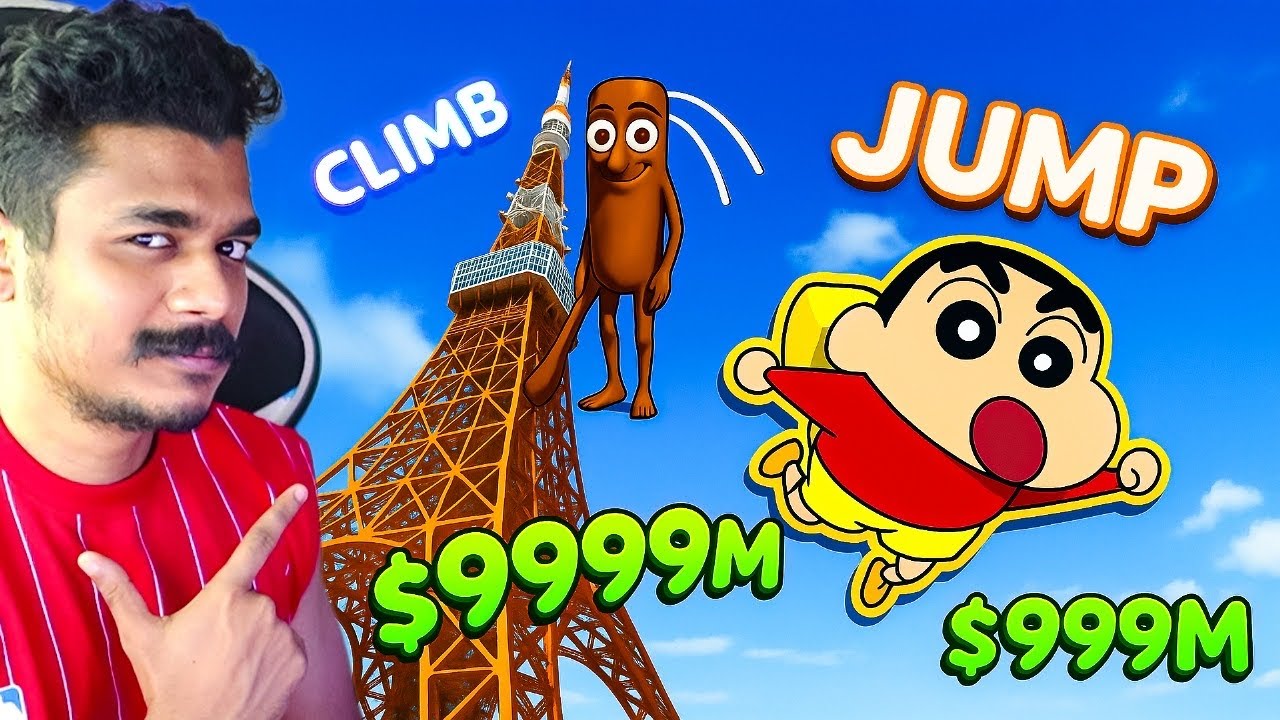 Shinchan makes billions in Roblox Climb and Jump Tower